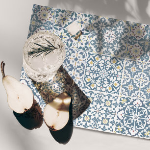 Mediterranean Tiles, Moroccan, Majolica, Azulejo Cloth Placemat