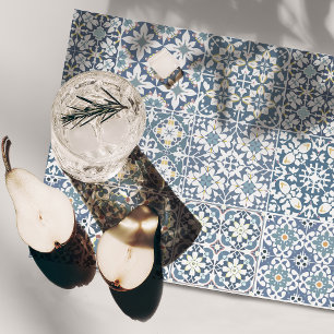 Mediterranean Tiles, Moroccan, Majolica, Azulejo Cloth Placemat