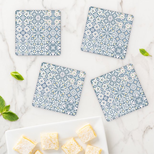 Mediterranean Tiles, Moroccan, Majolica, Azulejo Coaster Set (In Situ)