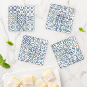 Mediterranean Tiles, Moroccan, Majolica, Azulejo Coaster Set