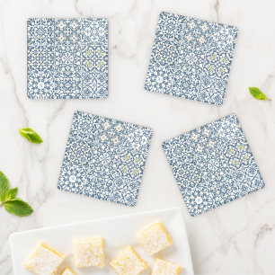 Mediterranean Tiles, Moroccan, Majolica, Azulejo Coaster Set