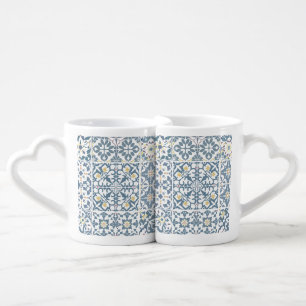 Mediterranean Tiles, Moroccan, Majolica, Azulejo Coffee Mug Set