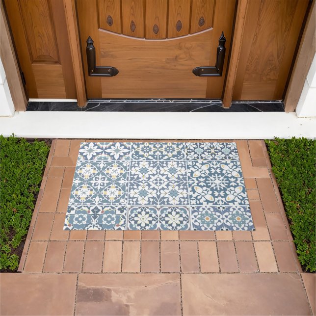 Mediterranean Tiles, Moroccan, Majolica, Azulejo Doormat (Outdoor)