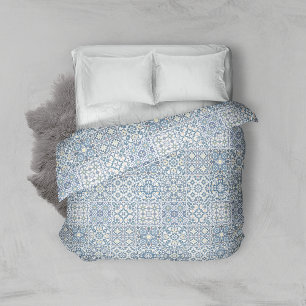 Mediterranean Tiles, Moroccan, Majolica, Azulejo Duvet Cover