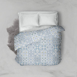 Mediterranean Tiles, Moroccan, Majolica, Azulejo Duvet Cover