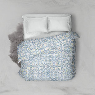Mediterranean Tiles, Moroccan, Majolica, Azulejo Duvet Cover
