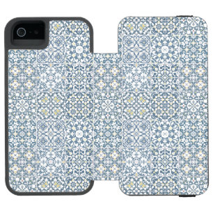 Mediterranean Tiles, Moroccan, Majolica, Azulejo iPhone SE/5/5s Wallet Case