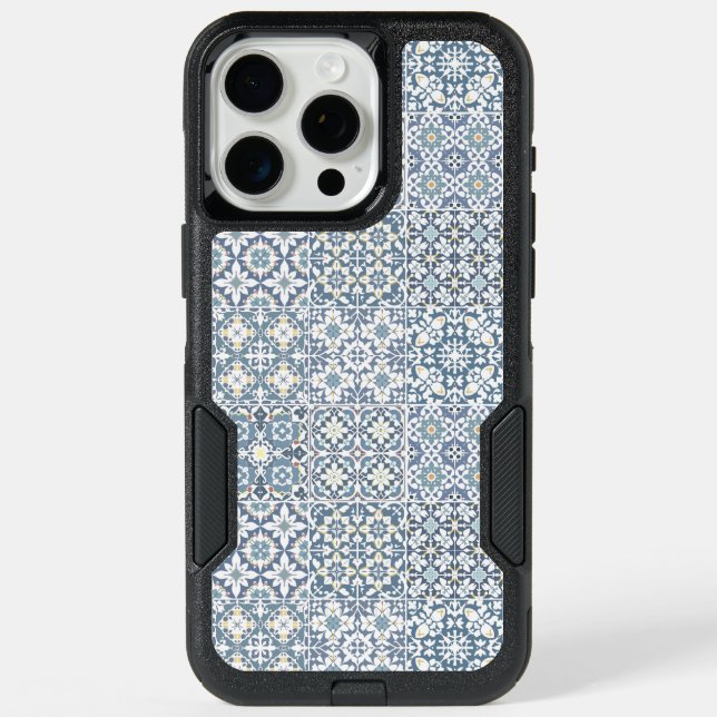Mediterranean Tiles, Moroccan, Majolica, Azulejo iPhone 15 Pro Max Case (Back)