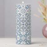 Mediterranean Tiles, Moroccan, Majolica, Azulejo Pillar Candle