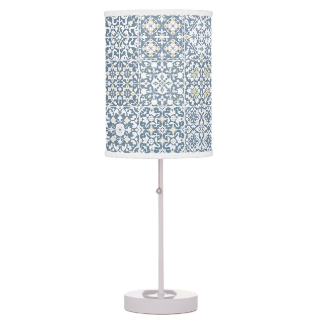 Mediterranean Tiles, Moroccan, Majolica, Azulejo Table Lamp (Front)