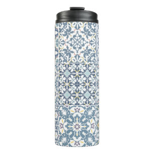 Mediterranean Tiles, Moroccan, Majolica, Azulejo Thermal Tumbler