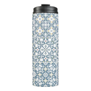 Mediterranean Tiles, Moroccan, Majolica, Azulejo Thermal Tumbler