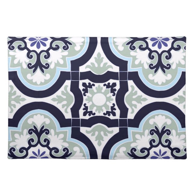 Mediterranean tiles ,mosaic,  cloth placemat (Front)