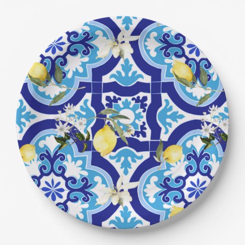 Mediterranean tilesmosaiclemon    paper plates