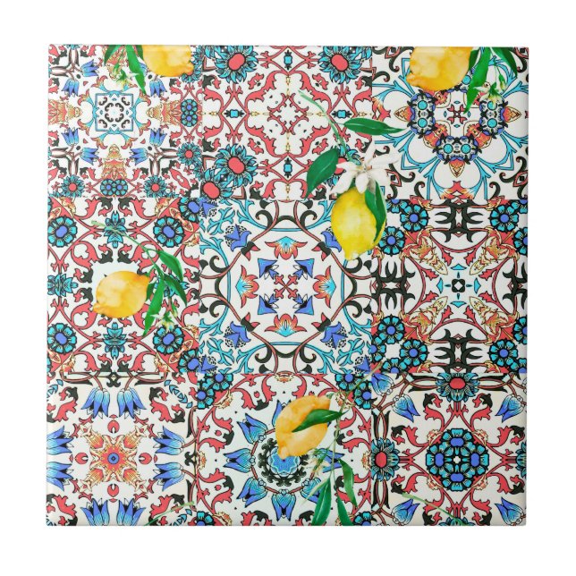 Mediterranean tiles,mosaic,lemon,summer art ceramic tile (Front)