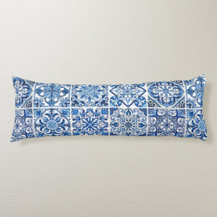 Mediterranean Tiles, Portugese, Azulejo, Majolica Body Pillow
