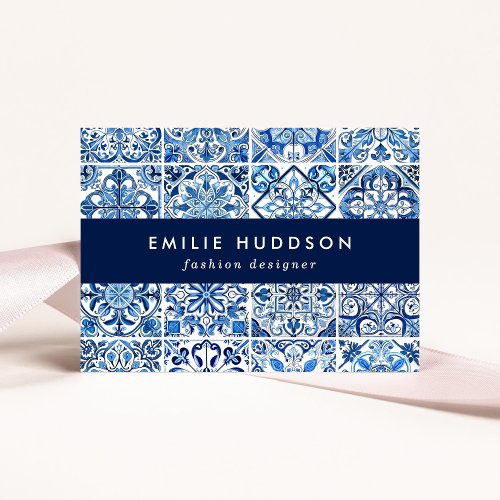 Mediterranean Tiles Portugese Azulejo Majolica Business Card