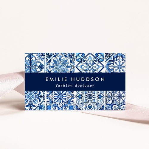 Mediterranean Tiles Portugese Azulejo Majolica Business Card