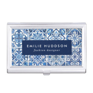 Mediterranean Tiles, Portugese, Azulejo, Majolica Business Card Case