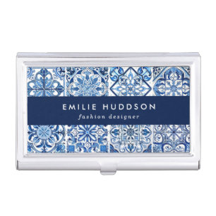 Mediterranean Tiles, Portugese, Azulejo, Majolica Business Card Case