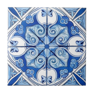 Mediterranean Tiles, Portugese, Azulejo, Majolica Ceramic Tile