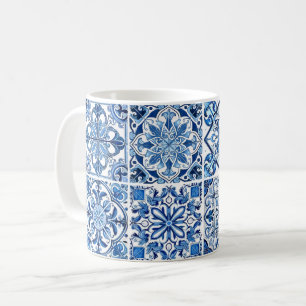Mediterranean Tiles, Portugese, Azulejo, Majolica Coffee Mug