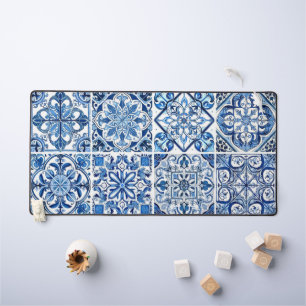 Mediterranean Tiles, Portugese, Azulejo, Majolica Desk Mat