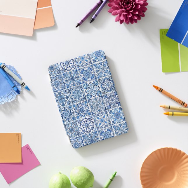 Mediterranean Tiles, Portugese, Azulejo, Majolica iPad Mini Cover (In Situ)