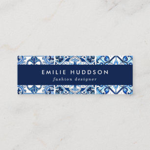 Mediterranean Tiles, Portugese, Azulejo, Majolica Mini Business Card