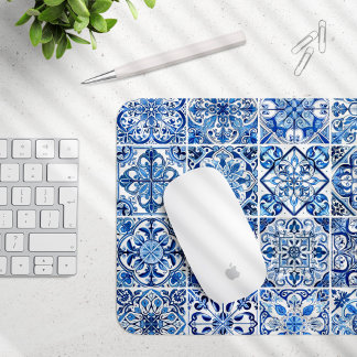 Mediterranean Tiles, Portugese, Azulejo, Majolica Mouse Pad