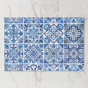 Mediterranean Tiles, Portugese, Azulejo, Majolica Paper Pad