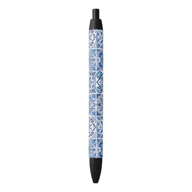Mediterranean Tiles, Portugese, Azulejo, Majolica Pen (Front Vertical)