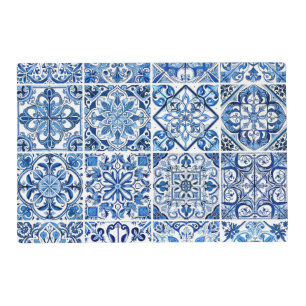 Mediterranean Tiles, Portugese, Azulejo, Majolica Placemat