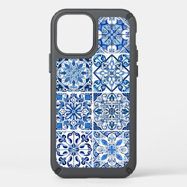 Mediterranean Tiles, Portugese, Azulejo, Majolica Speck iPhone 12 Case (Front)