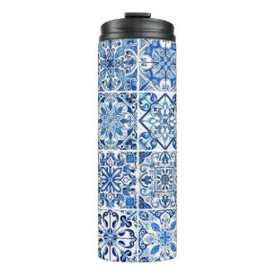 Mediterranean Tiles, Portugese, Azulejo, Majolica Thermal Tumbler