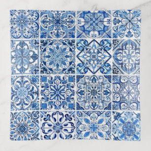 Mediterranean Tiles, Portugese, Azulejo, Majolica Trinket Tray