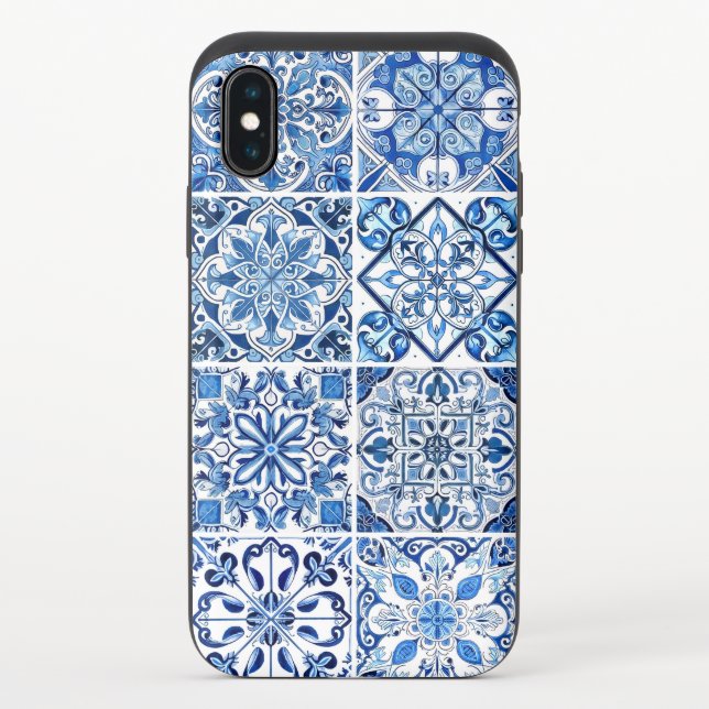 Mediterranean Tiles, Portugese, Azulejo, Majolica Uncommon iPhone Case (Back)