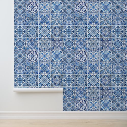 Mediterranean Tiles Portugese Azulejo Majolica Wallpaper