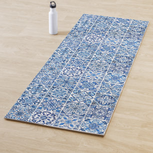 Mediterranean Tiles, Portugese, Azulejo, Majolica Yoga Mat