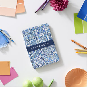 Mediterranean Tiles, Portugese, Azulejo, Your Name iPad Mini Cover