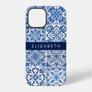 Mediterranean Tiles, Portugese, Azulejo, Your Name iPhone 12 Pro Case