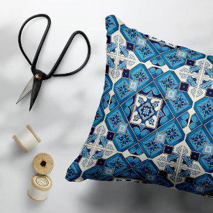 Mediterranean Tiles, Portuguese, Azulejo, Majolica Accent Pillow