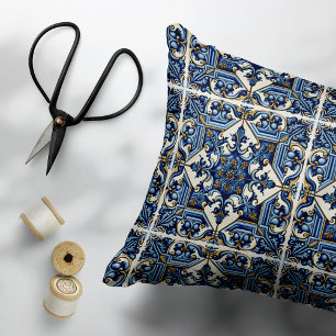 Mediterranean Tiles, Portuguese, Azulejo, Majolica Accent Pillow