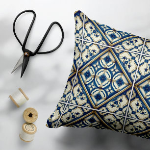 Mediterranean Tiles, Portuguese, Azulejo, Majolica Accent Pillow