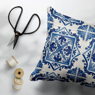 Mediterranean Tiles, Portuguese, Azulejo, Majolica Accent Pillow