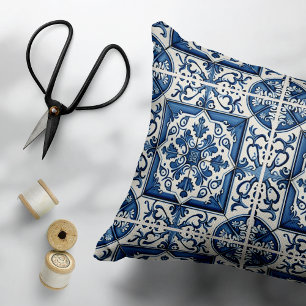 Mediterranean Tiles, Portuguese, Azulejo, Majolica Accent Pillow