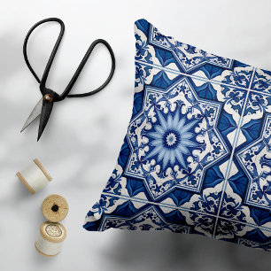 Mediterranean Tiles, Portuguese, Azulejo, Majolica Accent Pillow