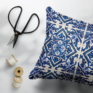 Mediterranean Tiles, Portuguese, Azulejo, Majolica Accent Pillow