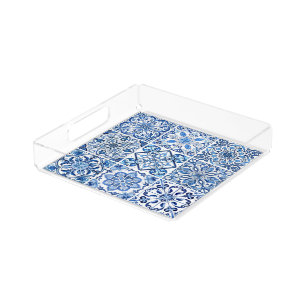 Mediterranean Tiles, Portuguese, Azulejo, Majolica Acrylic Tray