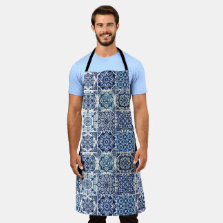 Mediterranean Tiles, Portuguese, Azulejo, Majolica Apron